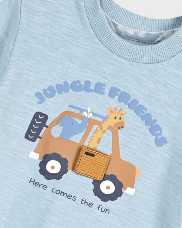Βρεφικό σετ σιέλ-μπλε Jungle Friends - Image 3