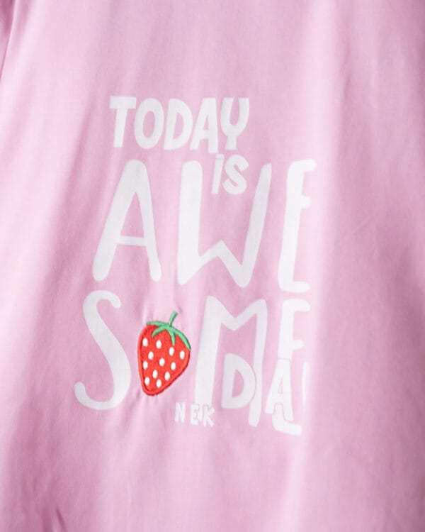 Παιδικό σετ ροζ-μαύρο με κολάν capri Φράουλα - Image 2