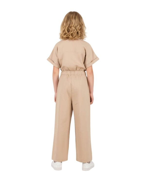 Παιδικό σετ total μπεζ λινό με πουκάμισο και παντελόνα - Image 2