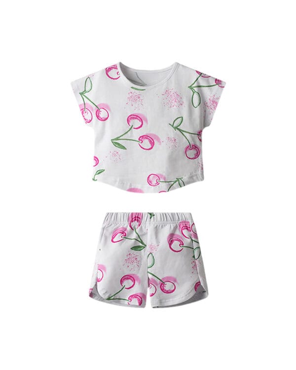 Παιδικό σετ total λευκό με σορτς Κερασάκια