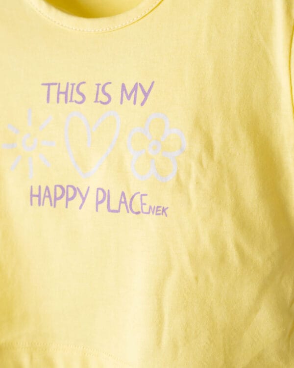 Παιδικό σετ κίτρινο-λιλά με κολάν biker Λουλούδια - Image 2