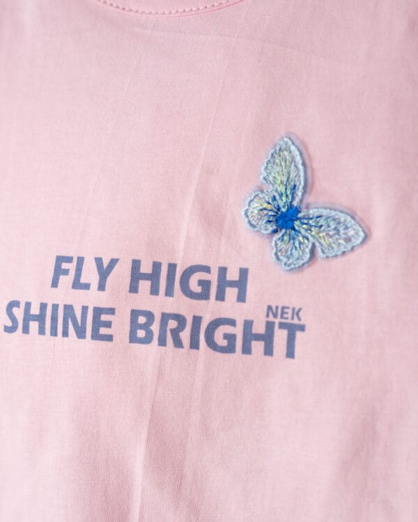 Παιδικό σετ ροζ-μπλε με φούστα τζιν (μαλακό) - Image 2