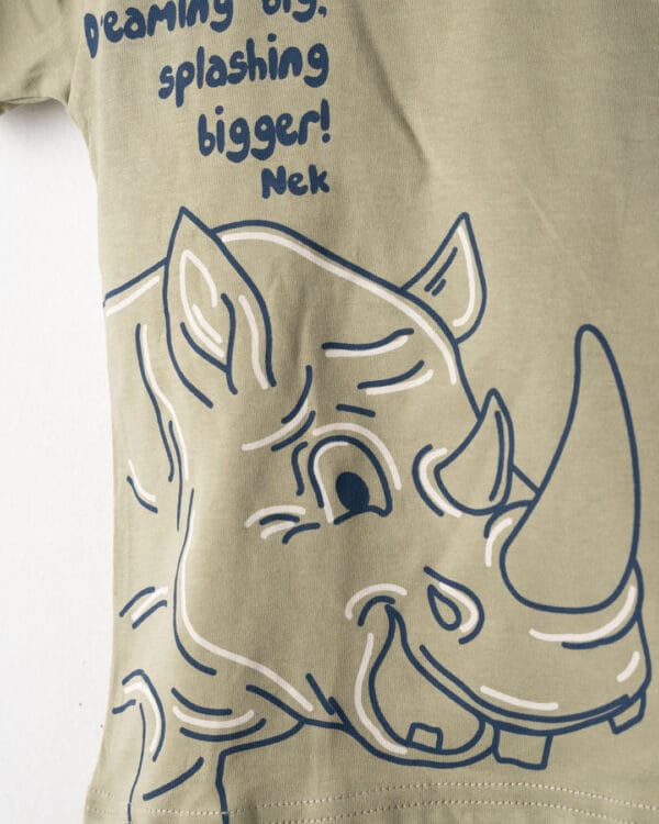 Παιδικό σετ λαδί-κρεμ με σορτς Ρινόκερος - Image 2