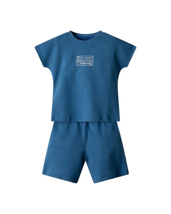 Παιδικό σετ μπλε πικέ με σορτς