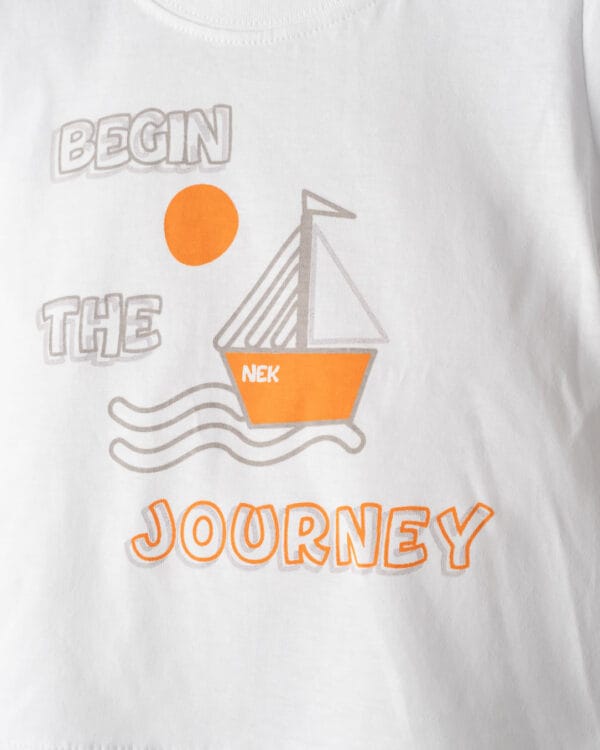 Βρεφικό σετ λευκό-μπεζ με σορτς Καραβάκι - Image 2