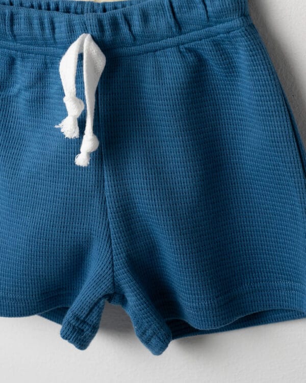 Βρεφικό σετ μπλε πικέ με σορτς - Image 3