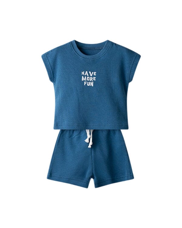 Βρεφικό σετ μπλε πικέ με σορτς