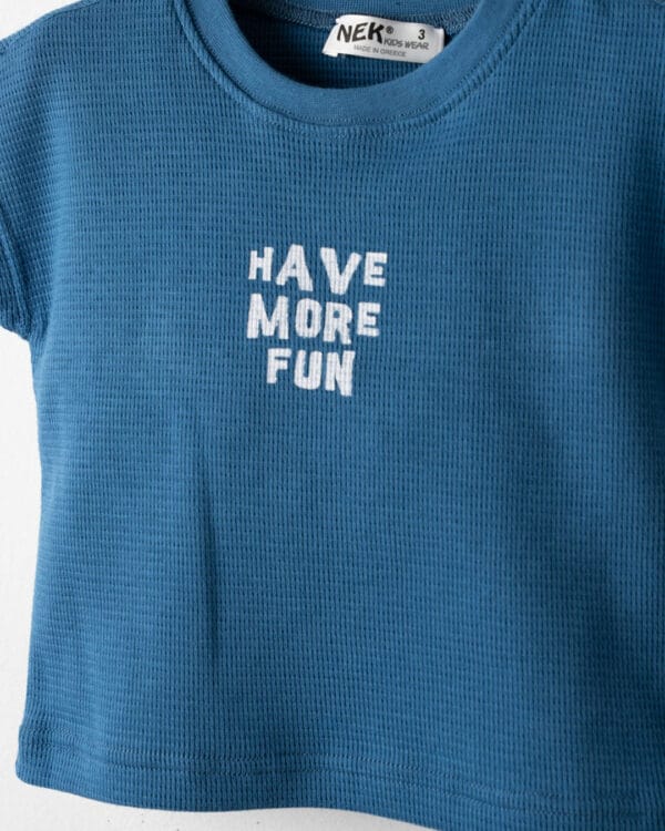 Βρεφικό σετ μπλε πικέ με σορτς - Image 2