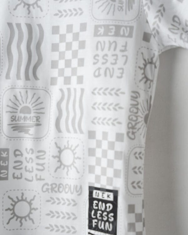 Παιδικό σετ λευκό-μαύρο με σορτς - Image 2