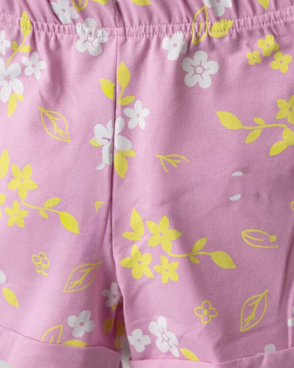 Βρεφικό σετ λευκό-ροζ με σορτς Big Hugs - Image 3