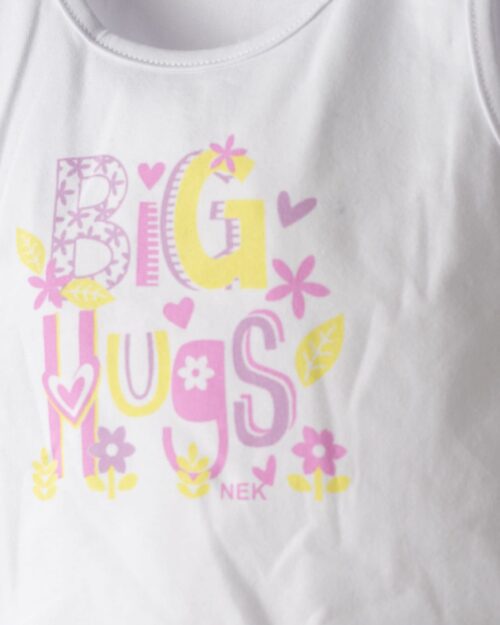 Βρεφικό σετ λευκό-ροζ με σορτς Big Hugs - Image 3