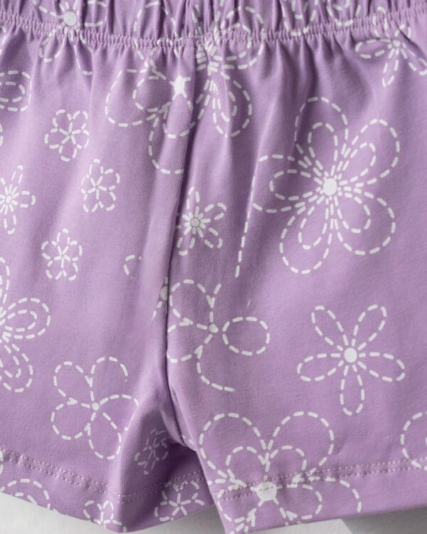 Βρεφικό σετ ροζ-λιλά με σορτς Κουνελάκι - Image 3