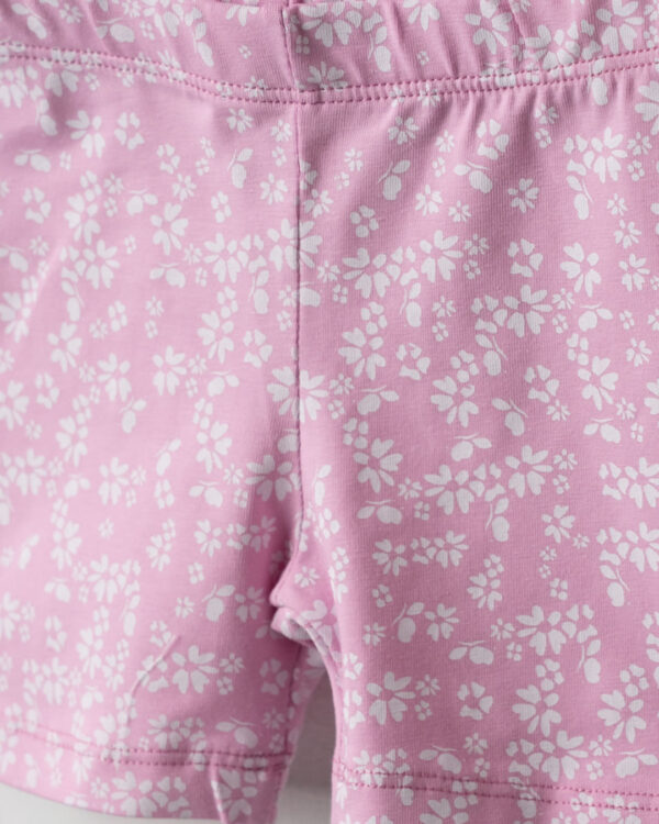 Βρεφικό σετ ροζ με floral κολάν biker - Image 3