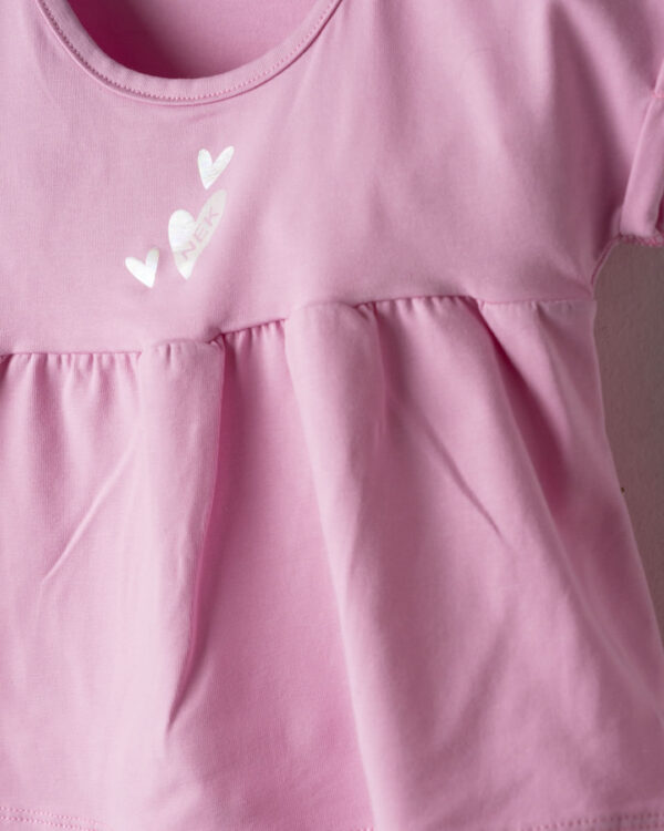 Βρεφικό σετ ροζ με floral κολάν biker - Image 2