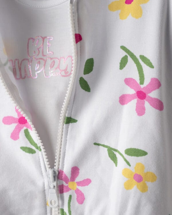 Βρεφικό σετ λευκό-ροζ με κολάν και ζακέτα (3 τμχ) - Image 2