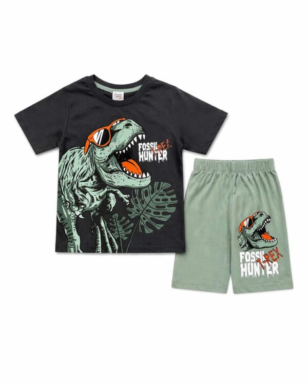 Παιδικό σετ ανθρακί-φυστικί με Δεινοσαύρους