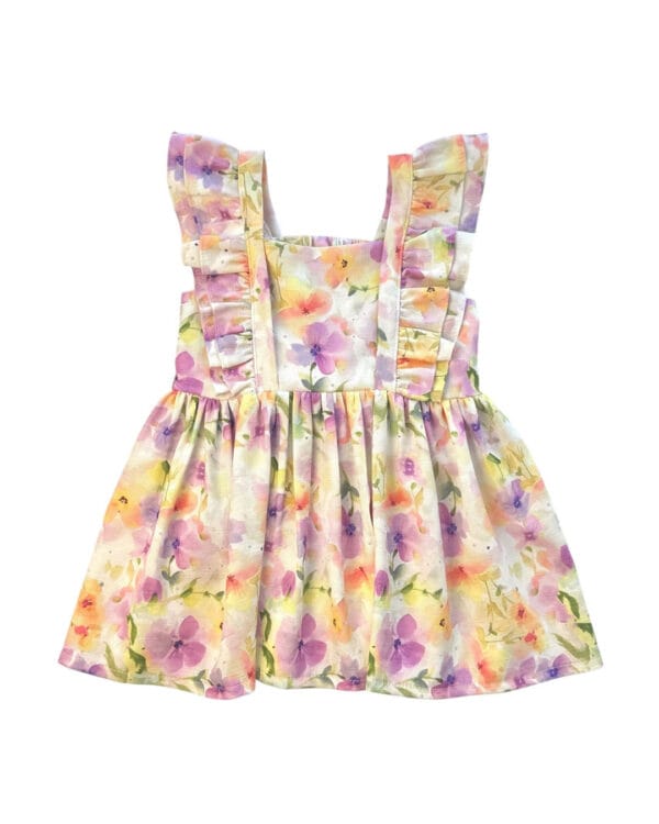 Παιδικό φόρεμα floral με ανοιχτή πλάτη