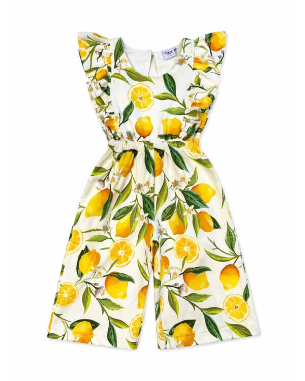 Παιδική ολόσωμη φόρμα με άνοιγμα στην πλάτη και Λεμόνια