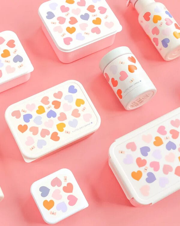 A little lovely company Σετ 4 δοχεία φαγητού Lunch & Snack Box - Hearts - Image 5