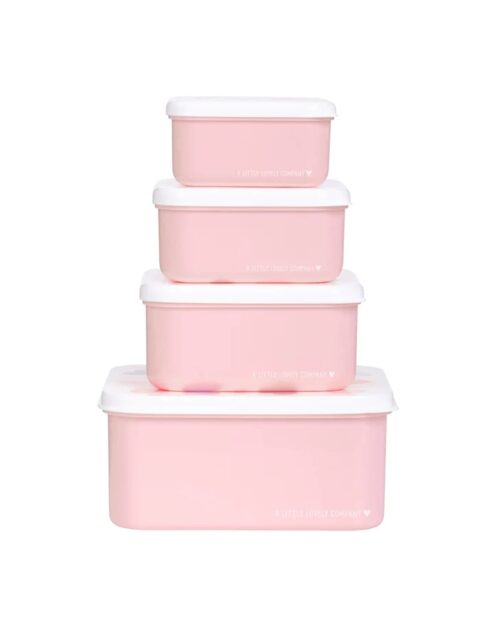 A little lovely company Σετ 4 δοχεία φαγητού Lunch & Snack Box - Hearts - Image 4