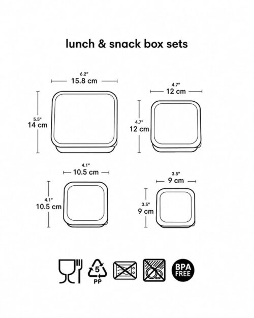 A little lovely company Σετ 4 δοχεία φαγητού Lunch & Snack Box - Hearts - Image 7