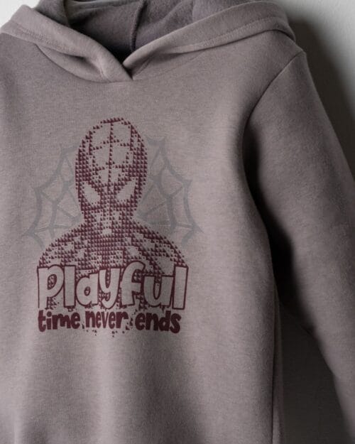 Παιδικό σετ φόρμας fleece γκρι-μπορντώ Spiderman - Image 3