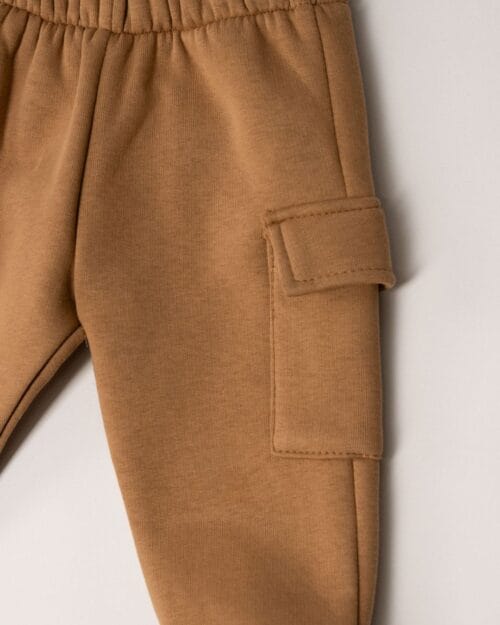 Βρεφικό σετ φόρμας fleece μπεζ-καφέ Safari - Image 4