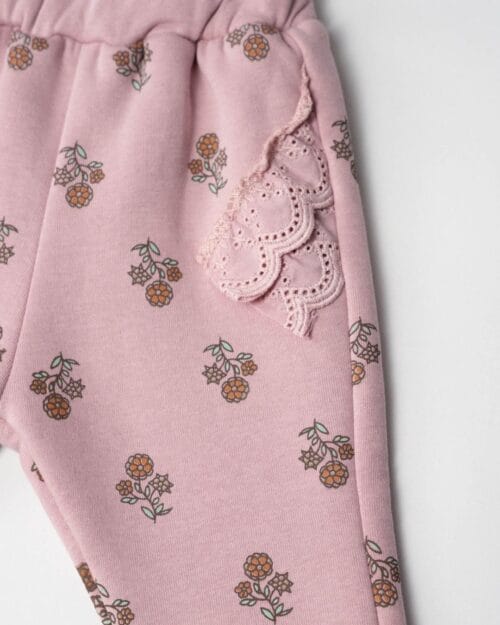Βρεφικό σετ φόρμας fleece σάπιο μήλο Floral - Image 4