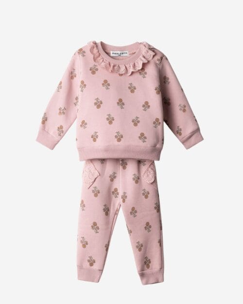 Βρεφικό σετ φόρμας fleece σάπιο μήλο Floral