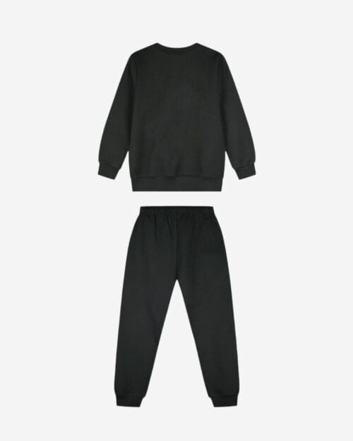Παιδικό σετ φόρμας fleece total μαύρο Mountain - Image 4
