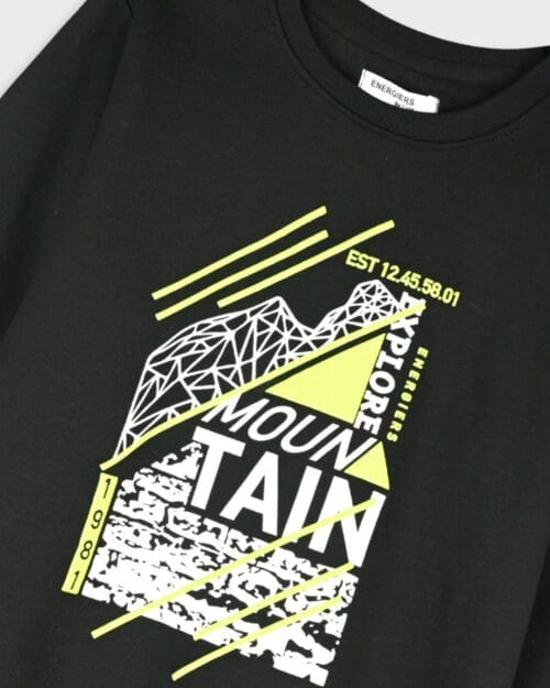 Παιδικό σετ φόρμας fleece total μαύρο Mountain - Image 3