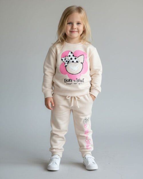 Παιδικό σετ φόρμας fleece μπεζ Minnie - Image 2