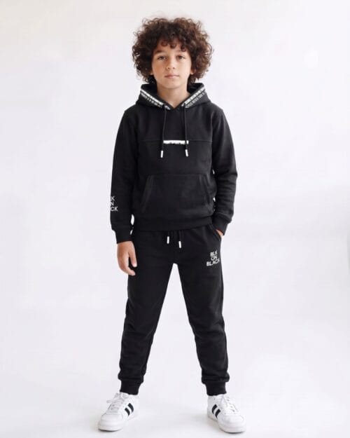 Παιδικό σετ φόρμας αχνούδιαστο μαύρο Sport Wear - Image 2