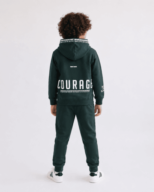 Παιδικό σετ φόρμας αχνούδιαστο κυπαρισσί Sport Wear - Image 2