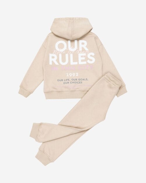 Παιδικό σετ φόρμας fleece μπεζ Make The Change - Image 5