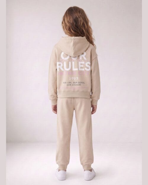 Παιδικό σετ φόρμας fleece μπεζ Make The Change - Image 2