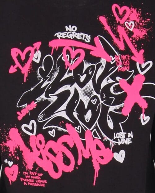Παιδικό σετ φόρμας fleece μαύρο Graffiti - Image 3