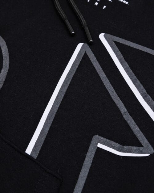 Παιδικό σετ φόρμας fleece total μαύρο με κουκούλα - Image 3