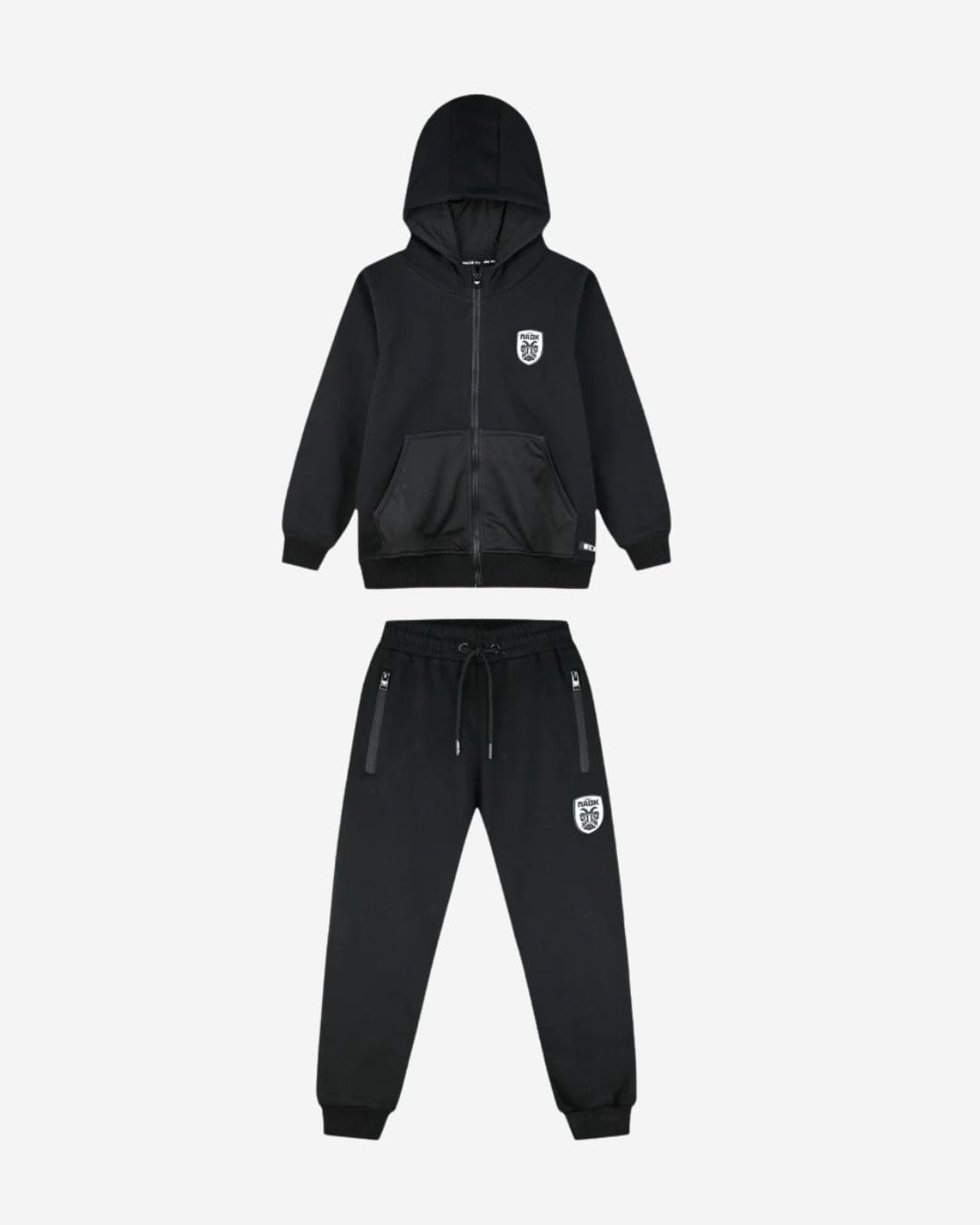 400-030-0 Παιδικό σετ φόρμας fleece total μαύρο με ζακέτα PAOK FC - Image 1